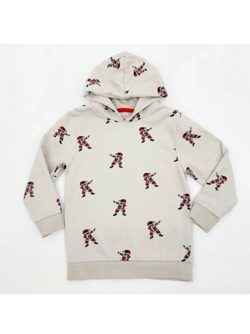 Denim & Flower Dabbing Santa Hoodie – Kids Size 5/6